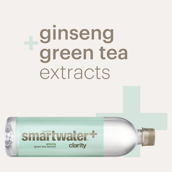 Smartwater+ Clarity, Ginseng Green Tea Bottle, 23.7 OZ
