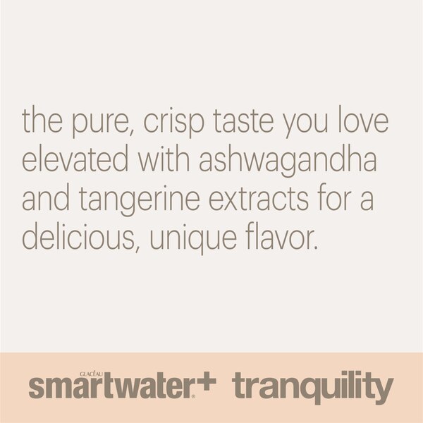 Smartwater+ Tranquility, Ashwaganda Tangerine Bottle, 23.7 OZ