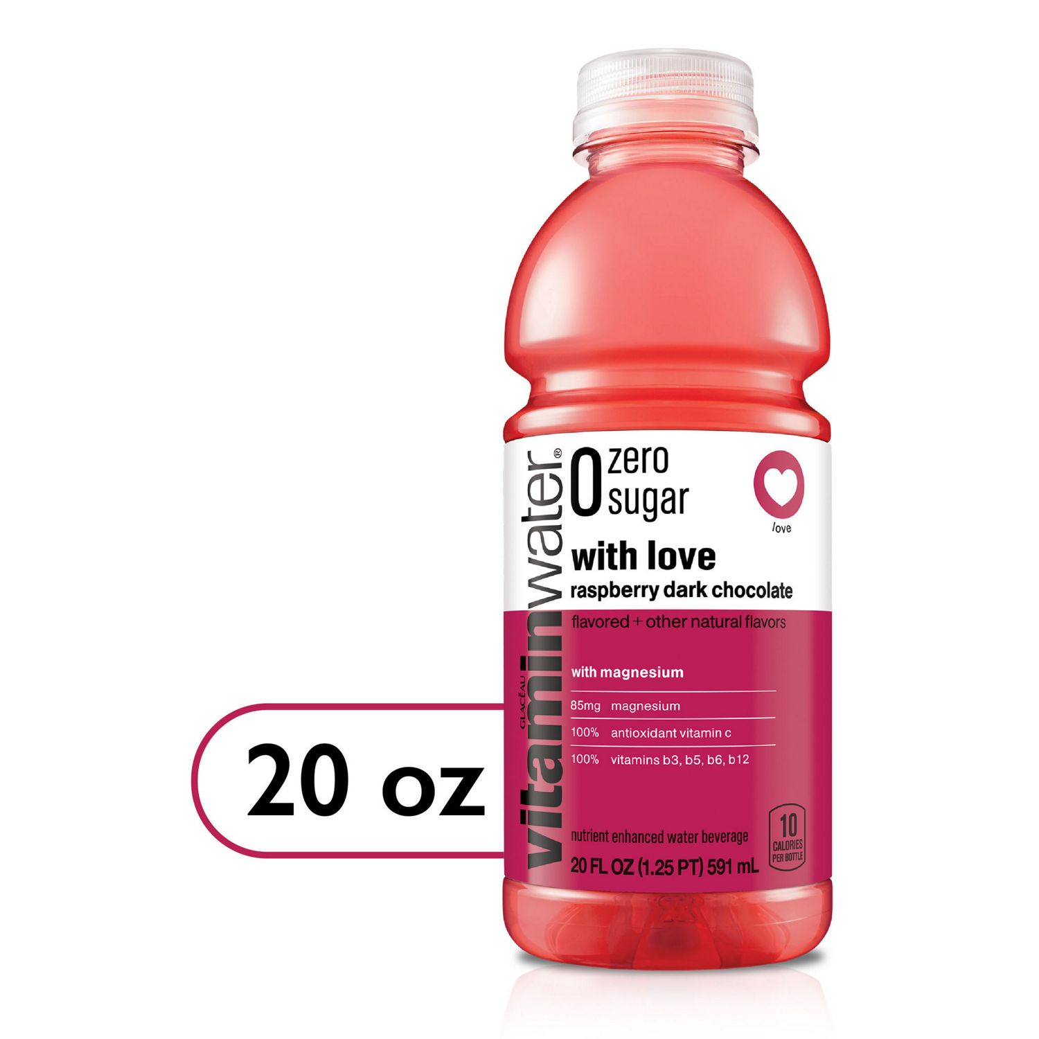 Glaceau Water Zero Sugar With Love-KO Bottle, 20 fl oz