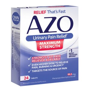 AZO Maximum Strength Urinary Pain Relief Tablets