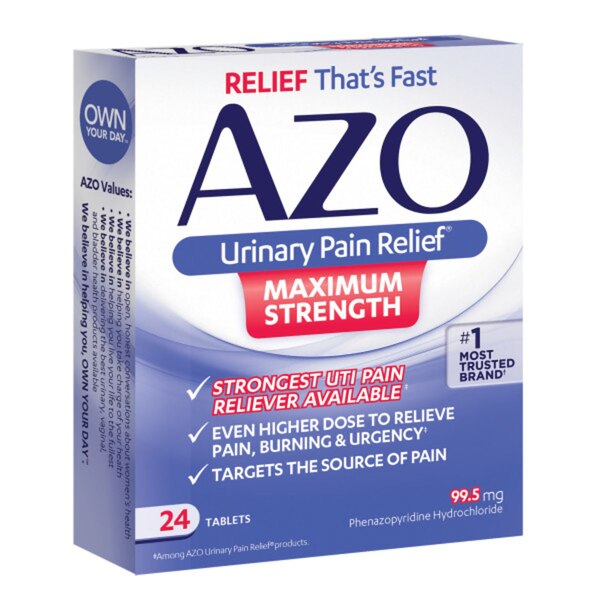 AZO Maximum Strength Urinary Pain Relief Tablets