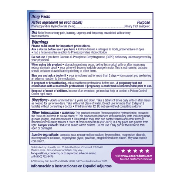 AZO Urinary Pain Relief Value SizeTablets, 30 CT