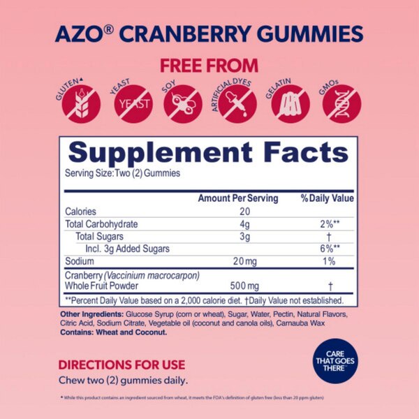 Azo Cranberry Gummies, 40 CT