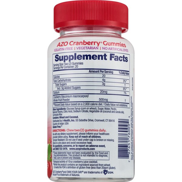 Azo Cranberry Gummies, 40 CT