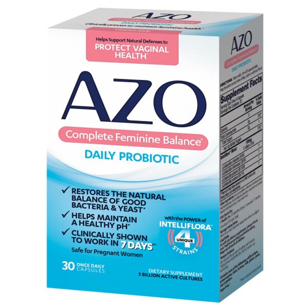 AZO Complete Feminine Balance Daily Probiotics for Women Capsules, 30CT