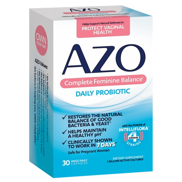 AZO Complete Feminine Balance Daily Probiotics for Women Capsules, 30CT