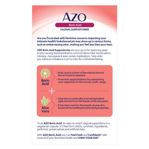 AZO Boric Acid Vaginal Suppositories, 30 CT