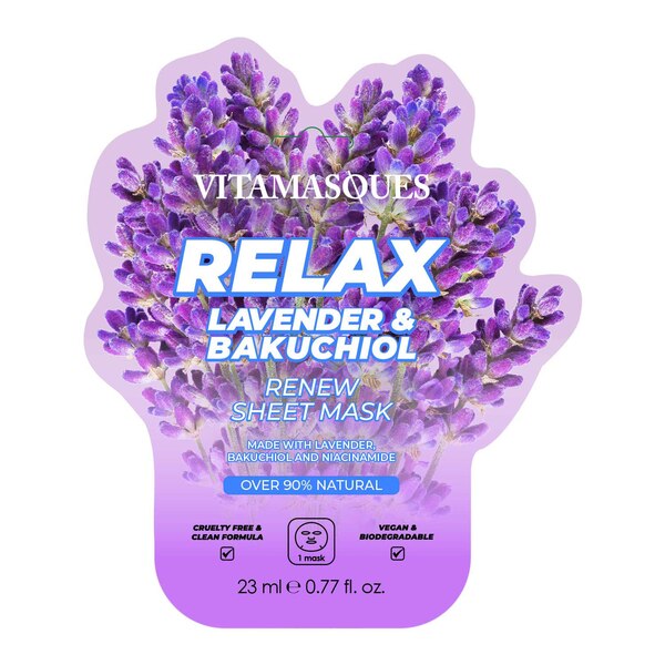 Vitamasques Relax Lavender & Bakuchiol Renew Sheet Mask