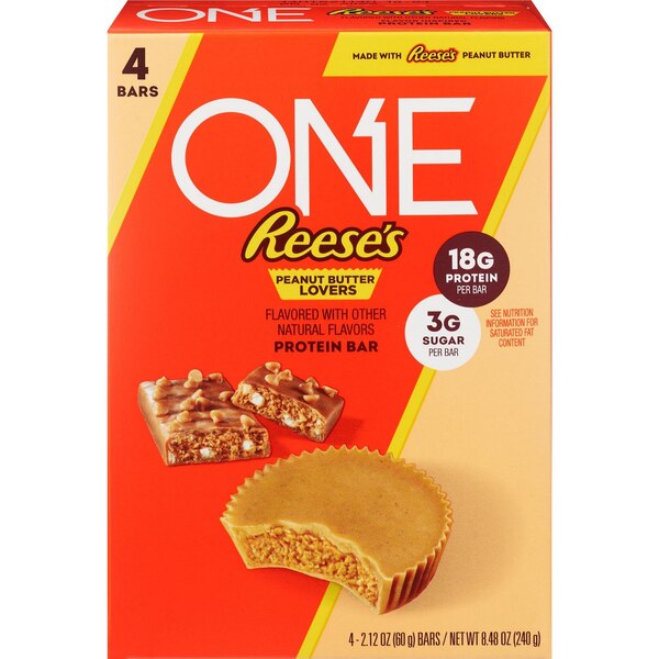 One Bar, Reese Peanut Butter Lovers Flavor Protein Bar 4 ct, 2.12 oz