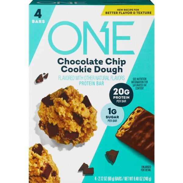 One Bar, Chocolate Chip Cookie Dough Protein Bar 4pk, 0.66 oz