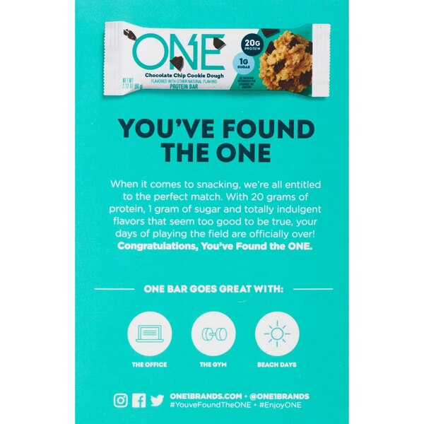 One Bar, Chocolate Chip Cookie Dough Protein Bar 4pk, 0.66 oz