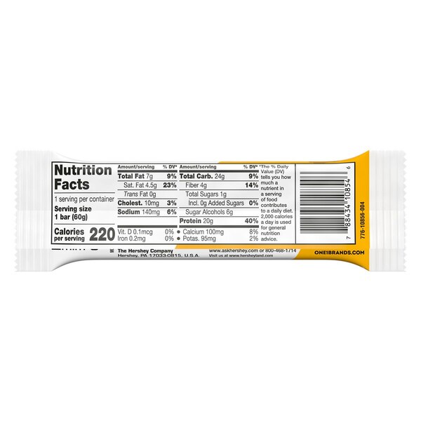 ONE, Lemon Cake Flavored Protein Bar, 2.12 oz