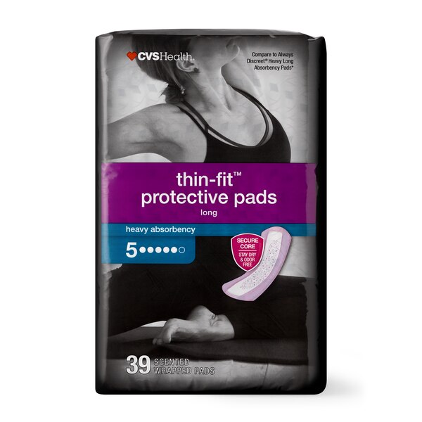 CVS Thin-Fit Incontinence and Postpartum Pads for Women, Long