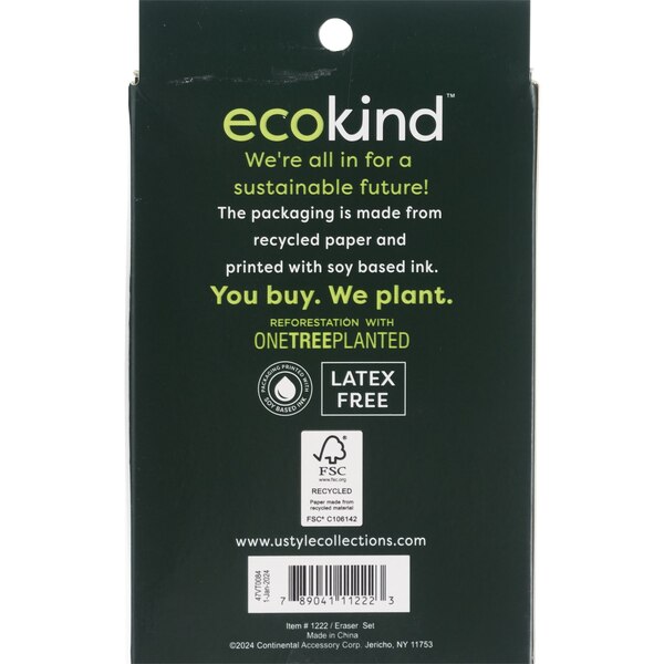 U Style Ecokind Pebble Erasers, 5 ct