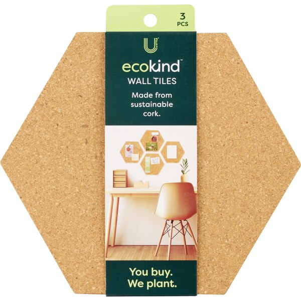 U Style Ecokind Cork Tiles, 3 ct