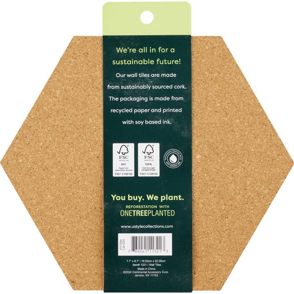 U Style Ecokind Cork Tiles, 3 ct