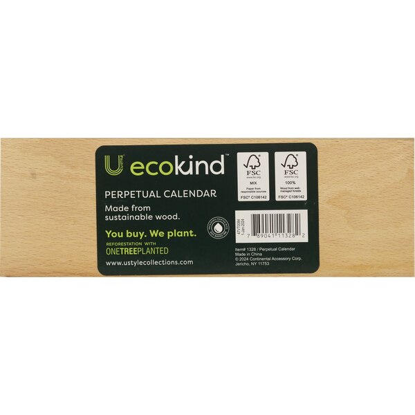 U Style Ecokind Perpetual Wood Desk Calendar with Pen Groove
