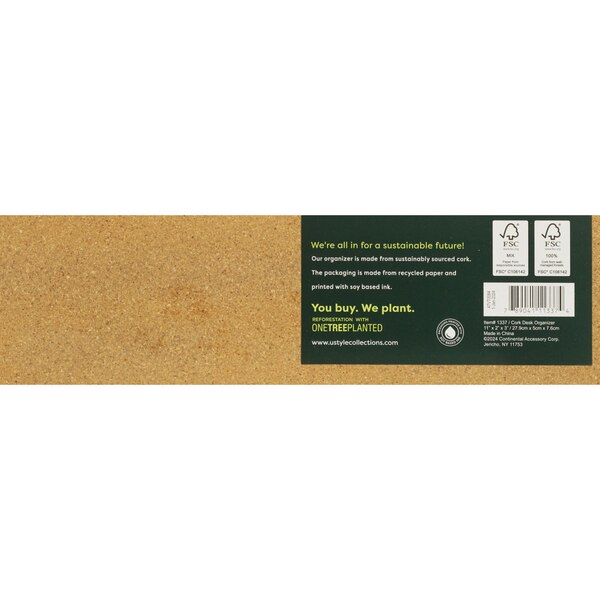 U Style Ecokind Cork Desk Tray Organizer