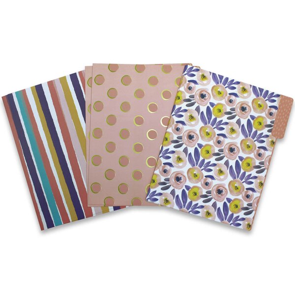 Caliber File Folder Set (Letter Size) Assorted Styles, 6 CT