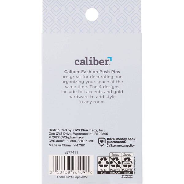 Caliber Decorative Push Pins, 24 CT