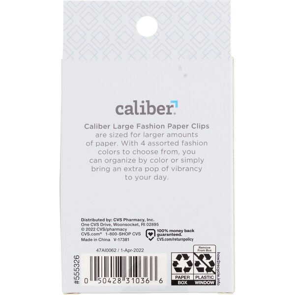 Caliber Large Paper Clips, 50 CT