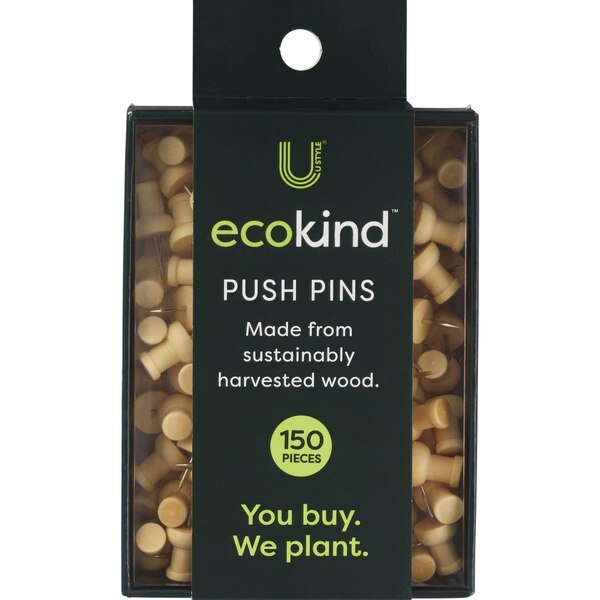 U Style Ecokind Wood Push Pins, 150 ct