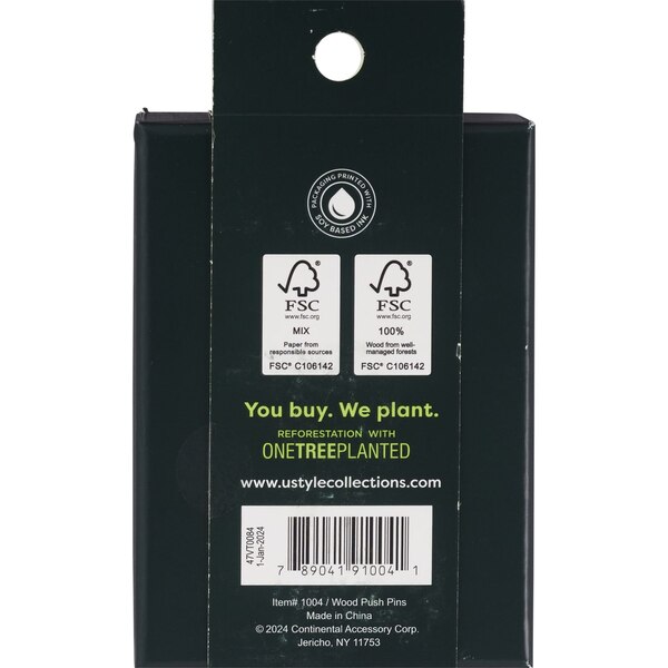 U Style Ecokind Wood Push Pins, 150 ct
