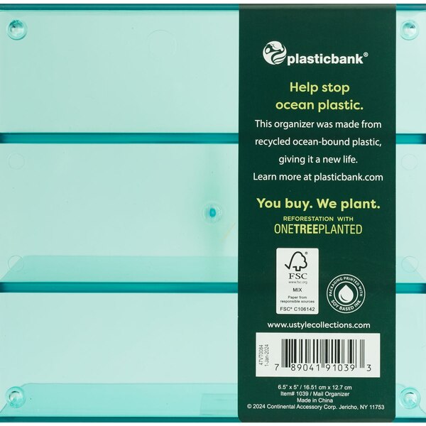 U Style Ecokind Mail Organizer, 6.5 x 5 in