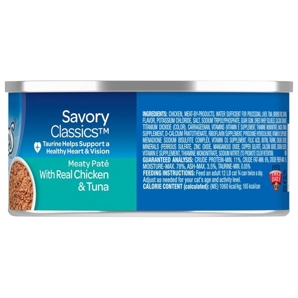 9 Lives Meaty Paté with Real Chicken & Tuna Canned Cat Food