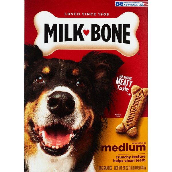 Milk-Bone Dog Biscuit Snacks for Medium-Size Dogs, 24 oz