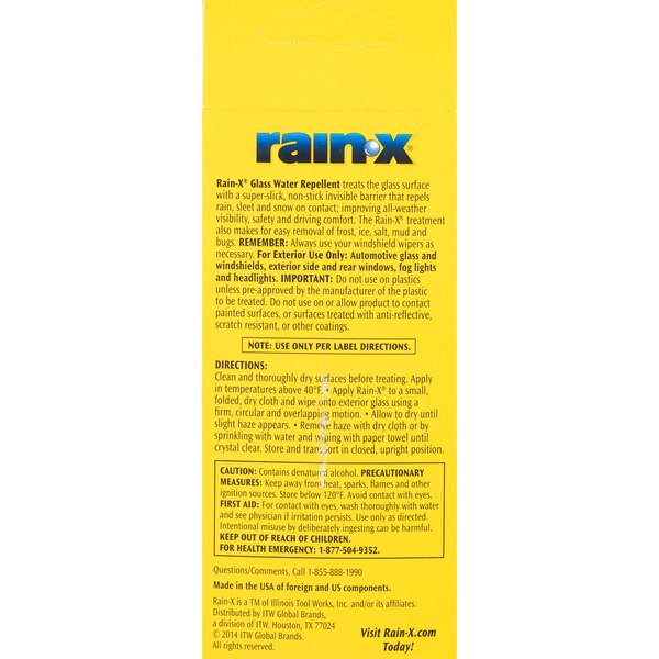 RainX Water Repellant, Transparent Polymer Coating
