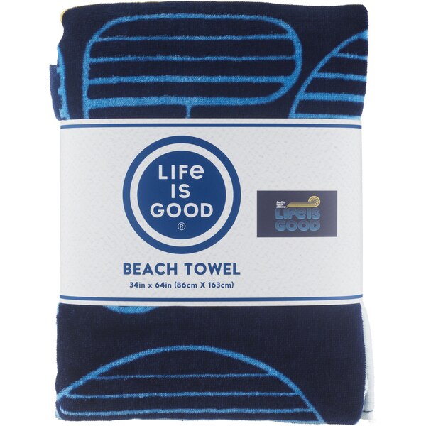 Life is Good Beach Towel, 34 x 64 in