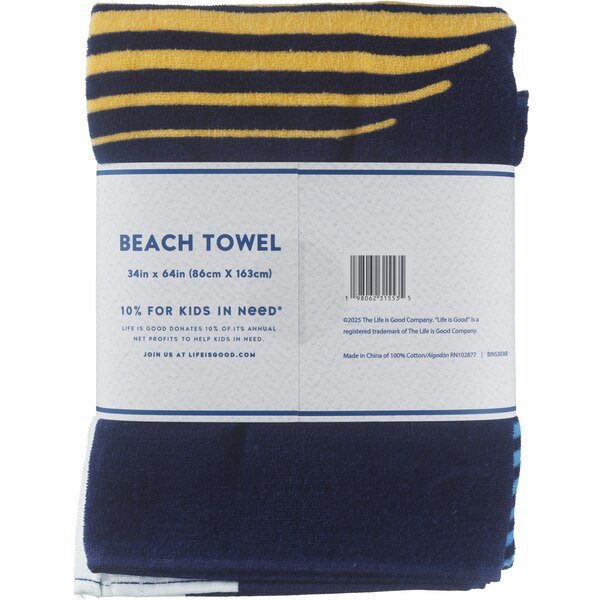 Life is Good Beach Towel, 34 x 64 in