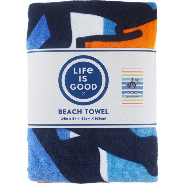 Life is Good Sun & Sea Beach Towel, 34 x 64 in