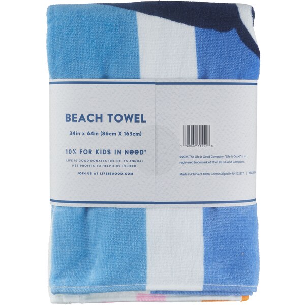 Life is Good Sun & Sea Beach Towel, 34 x 64 in