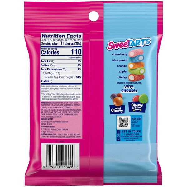 SweeTarts Ropes Bites Candy, 8 oz