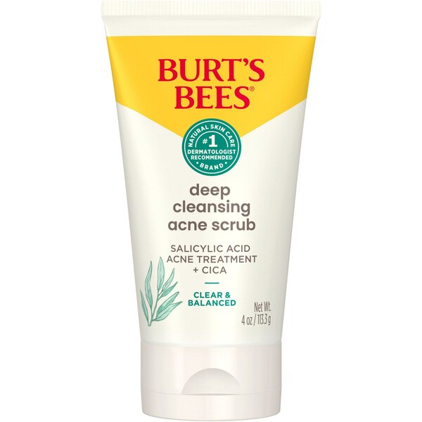 Burt's Bees Clear and Balanced Deep Cleansing Acne Scrub, 4 oz