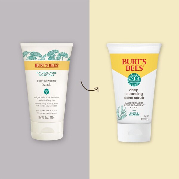 Burt's Bees Clear and Balanced Deep Cleansing Acne Scrub, 4 oz