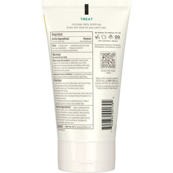 Burt's Bees Clear and Balanced Deep Cleansing Acne Scrub, 4 oz