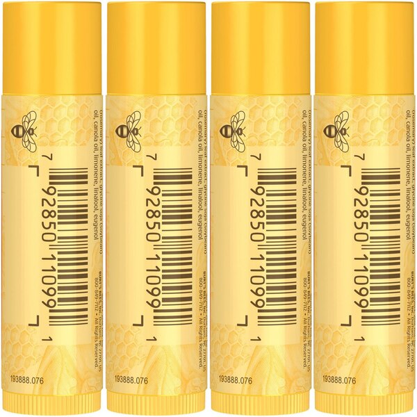 Burt's Bees - Bálsamo labial con cera de abeja, 4 unidades