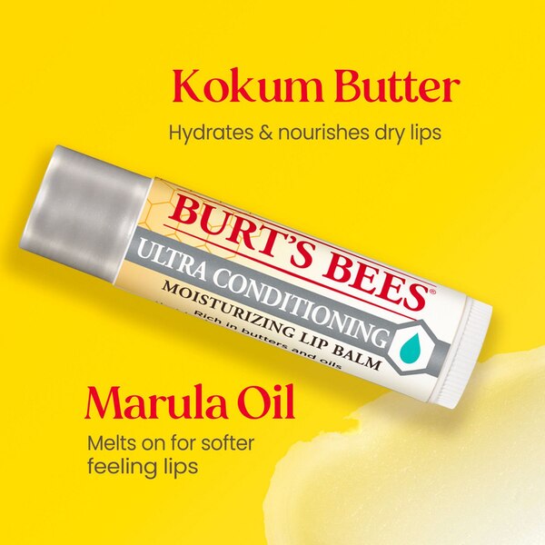 Burt's Bees 100% Natural Moisturizing Lip Balm, Ultra Conditioning with Kokum Butter