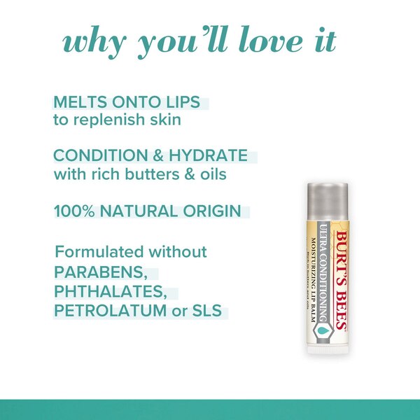 Burt's Bees 100% Natural Moisturizing Lip Balm, Ultra Conditioning with Kokum Butter