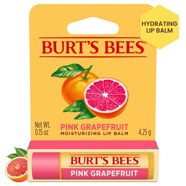 Burt's Bees 100% Natural Moisturizing Lip Balm, Pink Grapefruit with Beeswax & Fruit Extracts