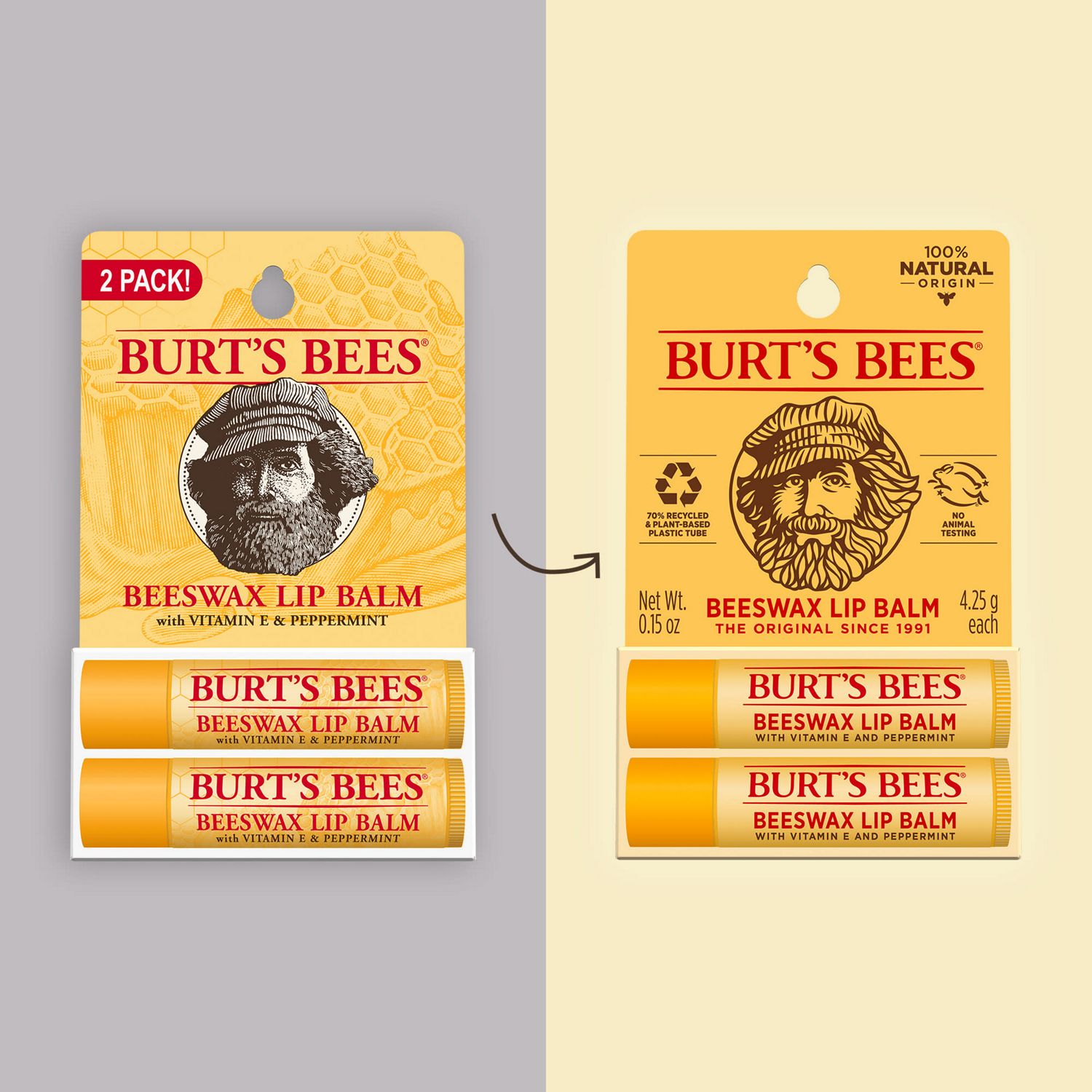 BURT'S BEES Lip Balm Beeswax 2Pk Blister BURT'S BEES Lip Balm Beeswax 2Pk Blister