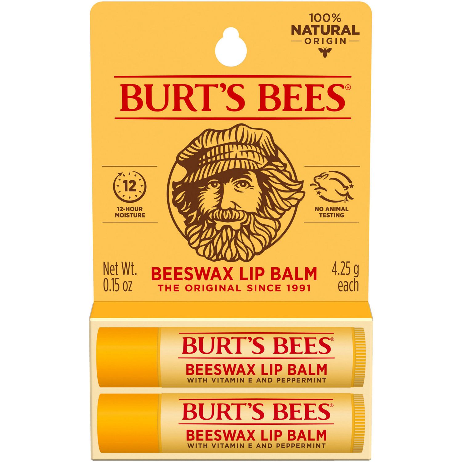 BURT'S BEES Lip Balm Beeswax 2Pk Blister BURT'S BEES Lip Balm Beeswax 2Pk Blister