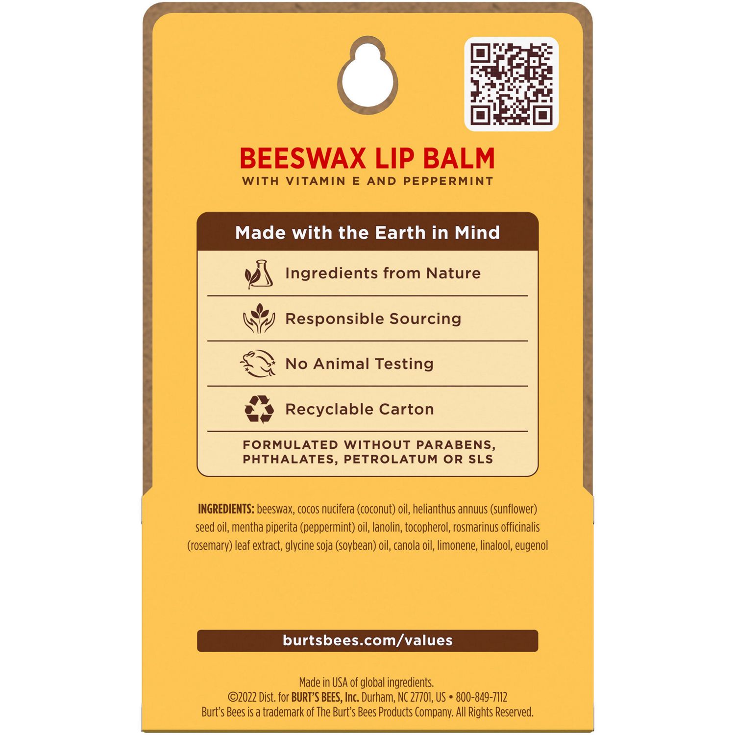 BURT'S BEES Lip Balm Beeswax 2Pk Blister BURT'S BEES Lip Balm Beeswax 2Pk Blister