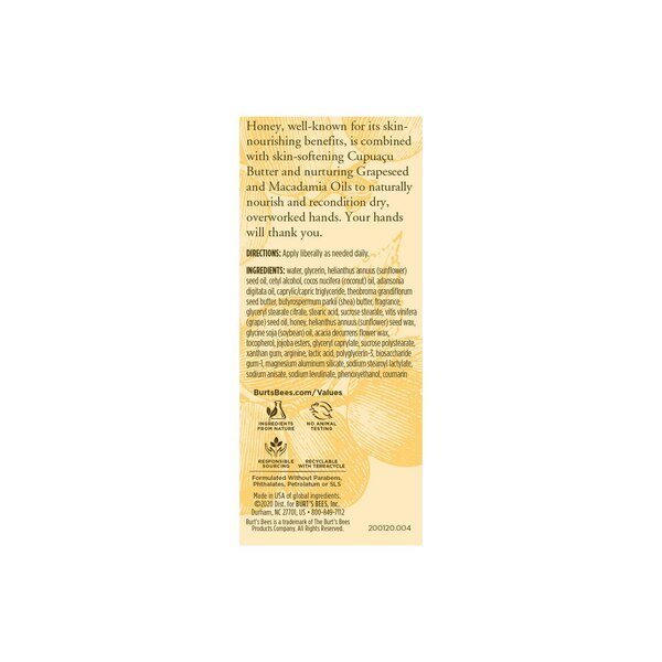 Burt's Bees Honey & Grapeseed Hand Cream - 2.6 OZ Tube