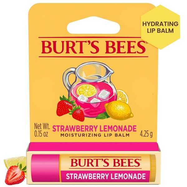 Burt's Bees 100% Natural Moisturizing Lip Balm, Strawberry Lemonade