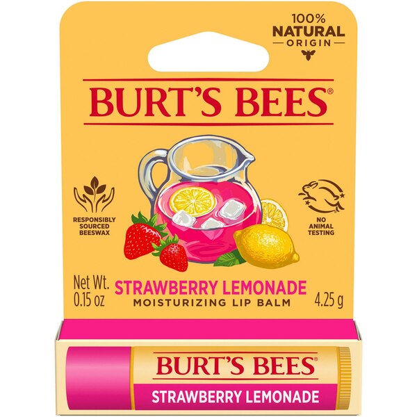 Burt's Bees 100% Natural Moisturizing Lip Balm, Strawberry Lemonade