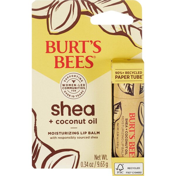 Burt's Bees Shea + Coconut Oil Lip Balm, .34 OZ Paper Tube